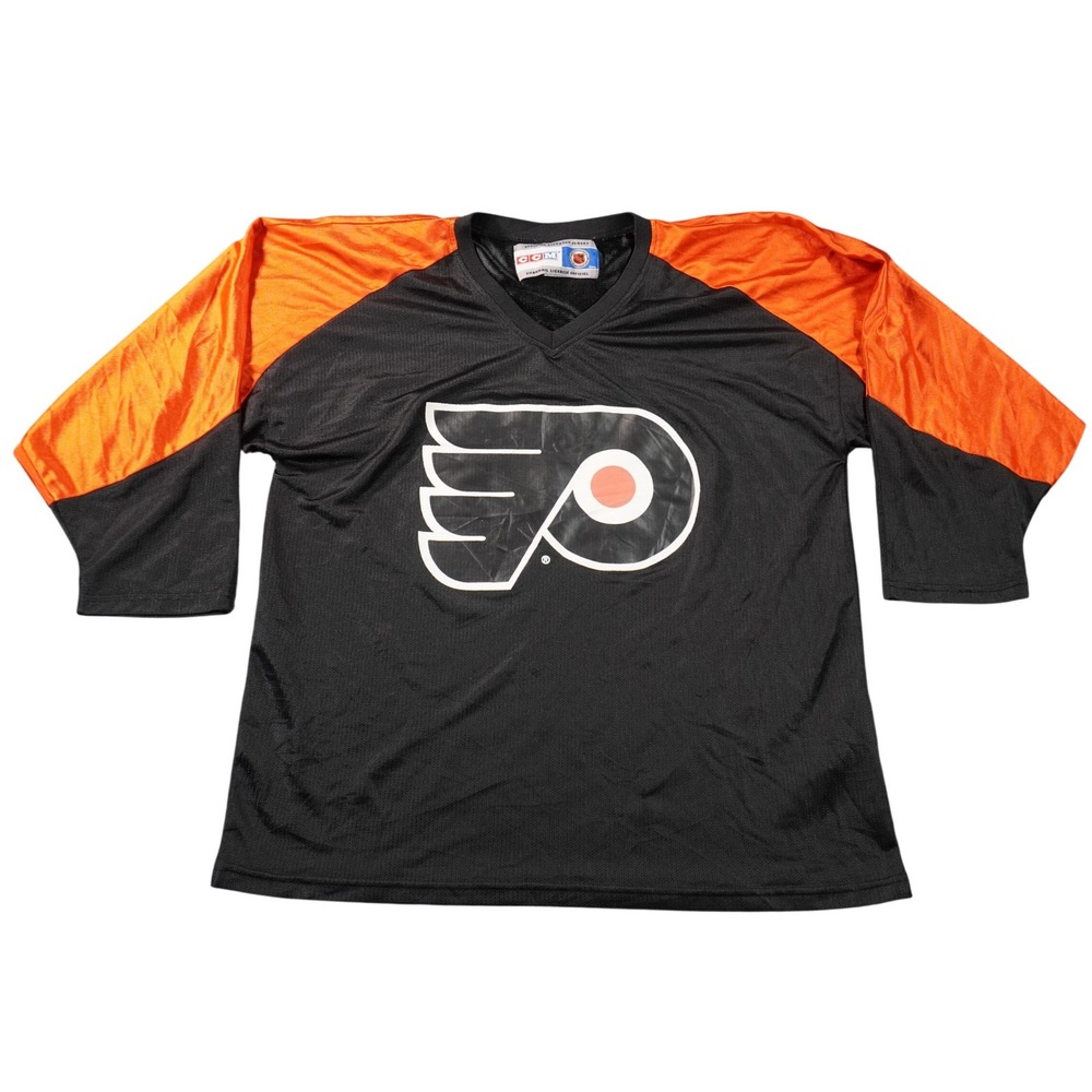 CCM Philadelphia Flyers Jersey Mens Large Black Orange NHL Hockey Logo Vintage